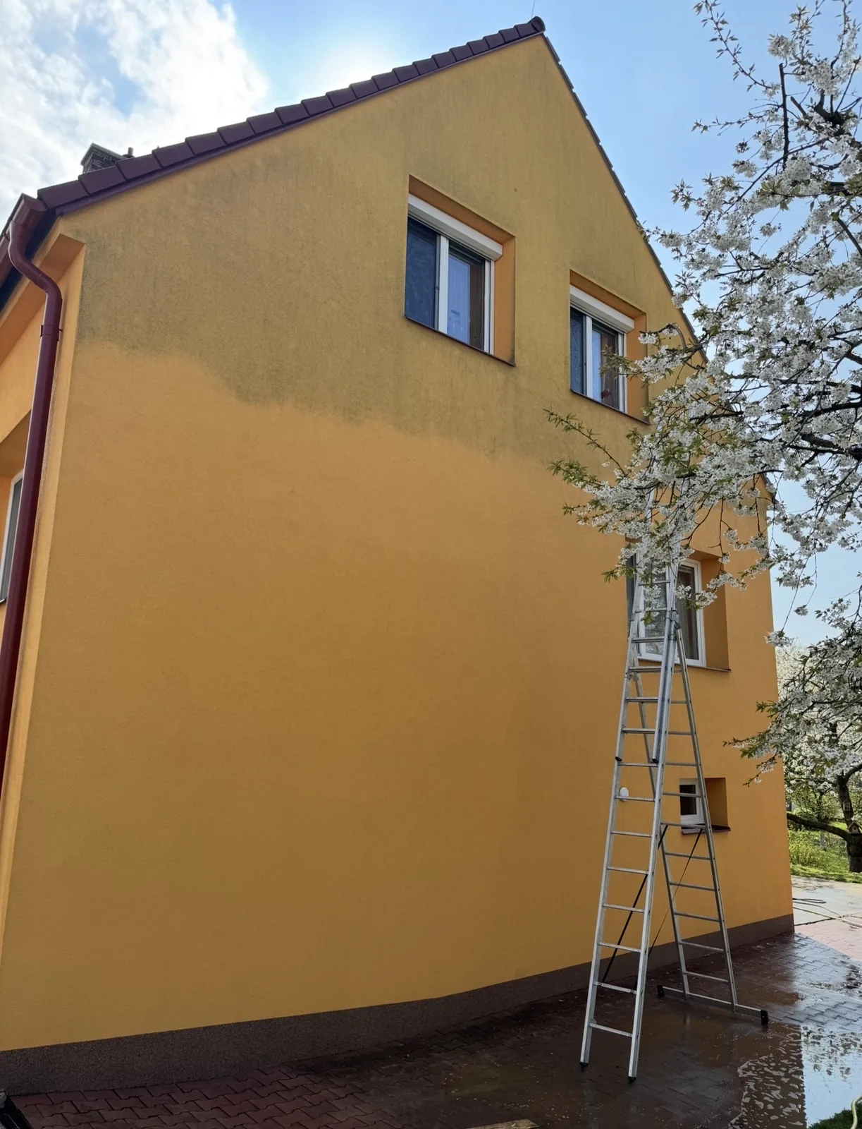 Fasáda rodinného domu po profesionálním čištění